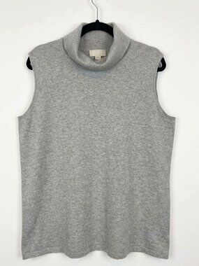 Laura Plus Grey Knit Turtleneck Sleeveless Shell - Size 2X
